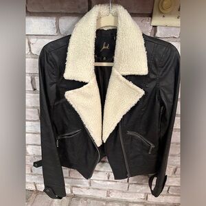 Jack’s Sherpa Faux Leather Moto jacket by BB Dakota Size M